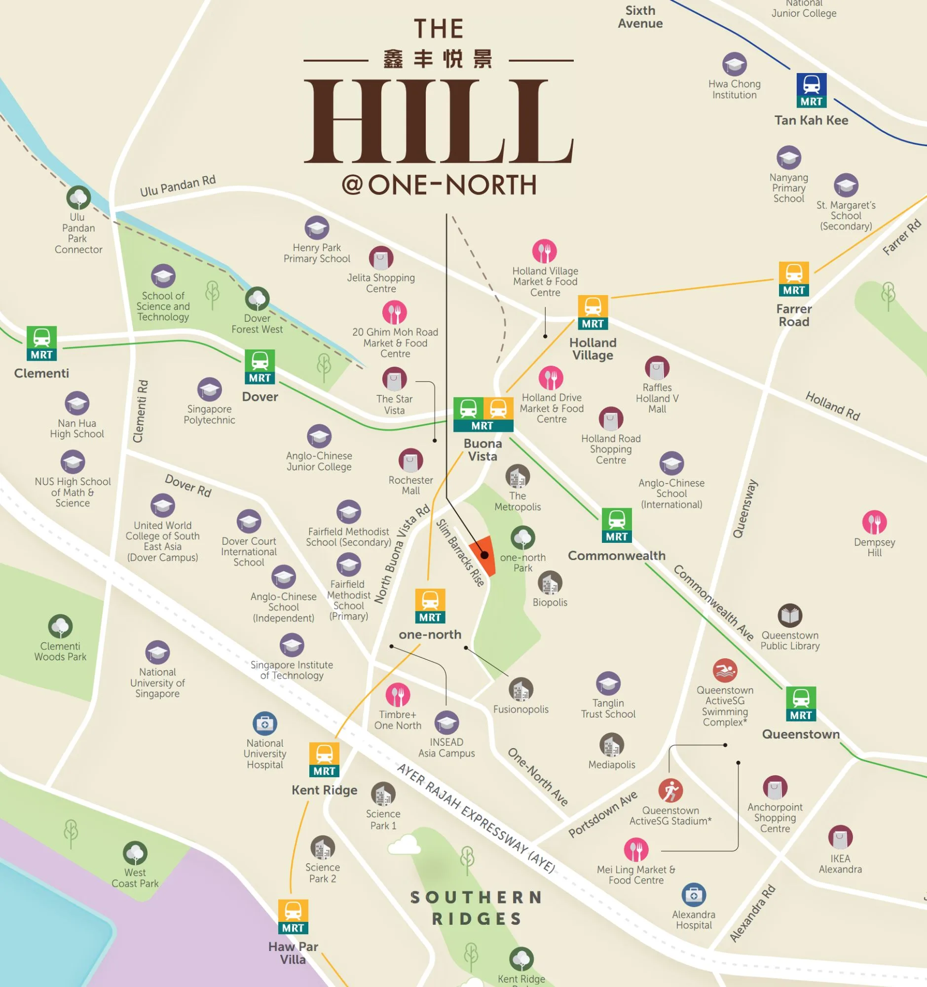 The Hill @ One-North location map