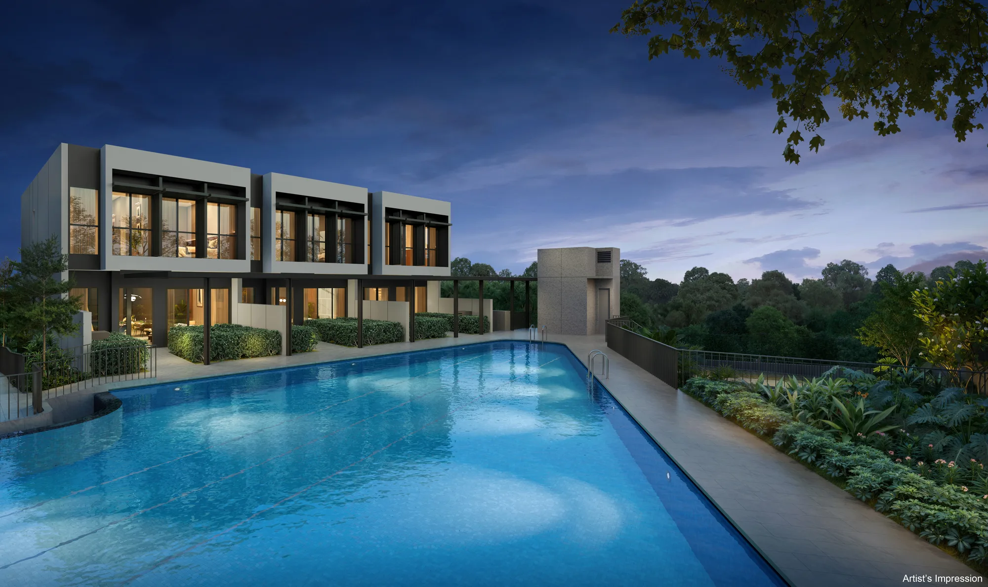 Lentor Gardens Residences — artist's impression of the landscaped grounds