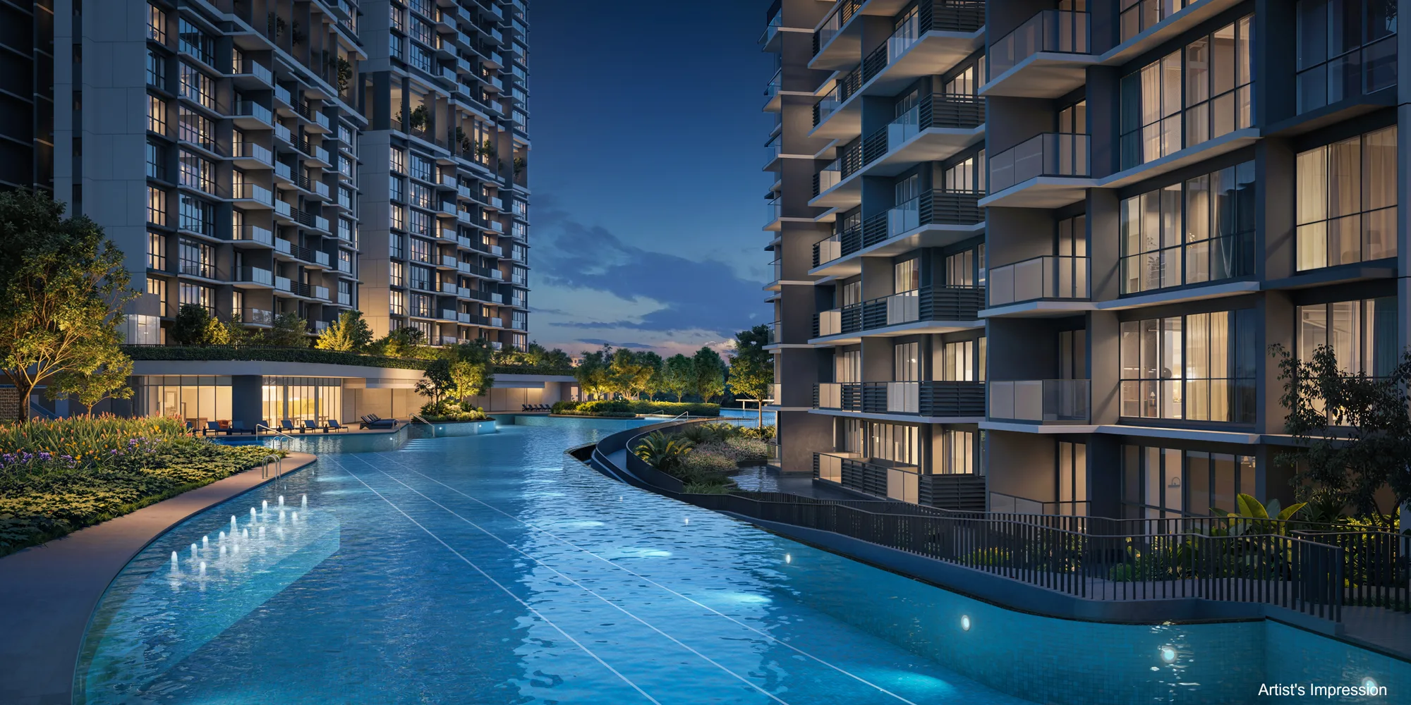 Lentor Gardens Residences — artist's impression of the arrival court
