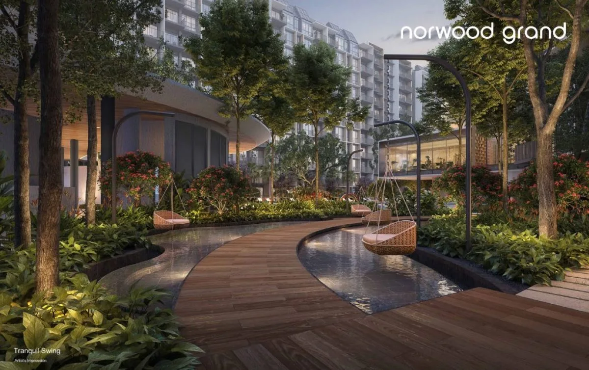 Norwood Grand — Tranquil Swing, the water garden and swing seats