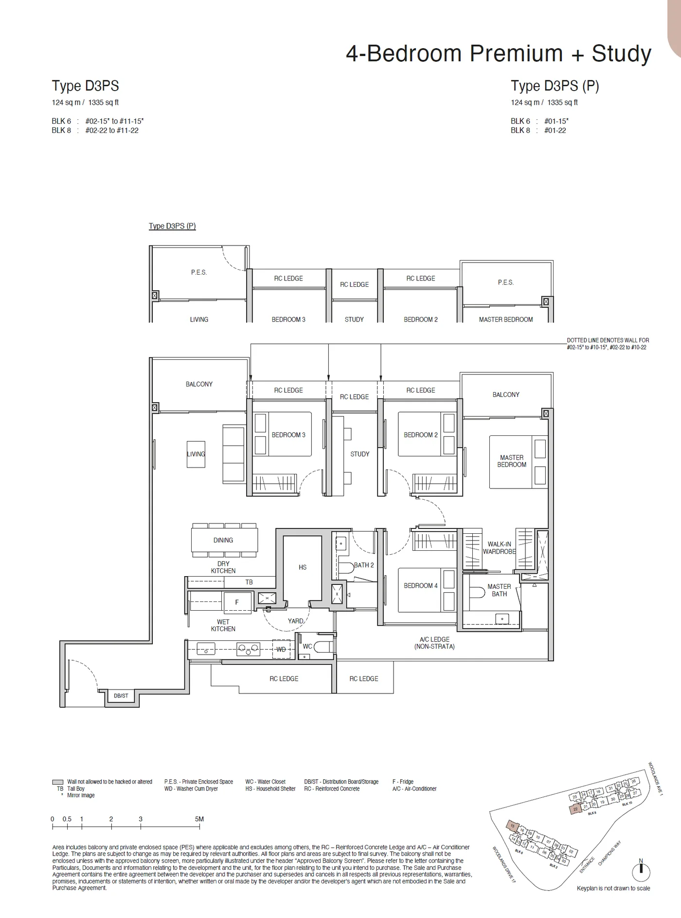 Norwood Grand 4 Bedroom Premium + Study floor plan, 1,335 sqft