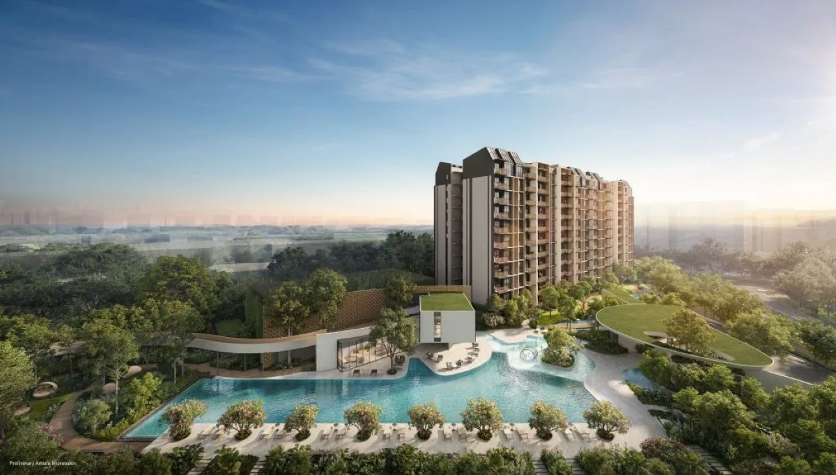 Norwood Grand — aerial view of the development and the 50m lap pool