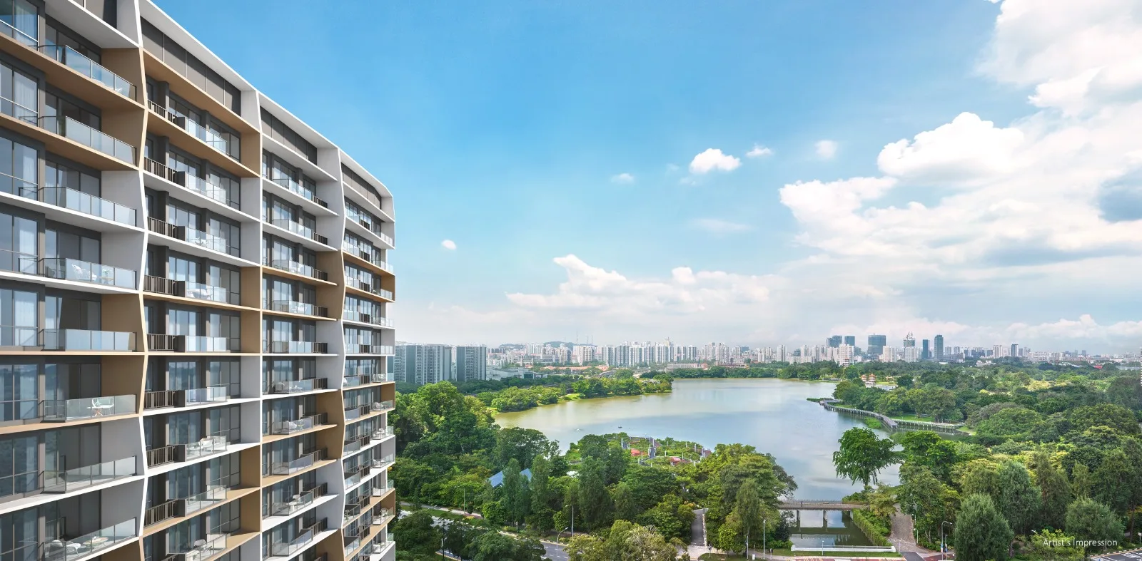 Lucerne Grand — artist's impression looking across Jurong Lake Gardens