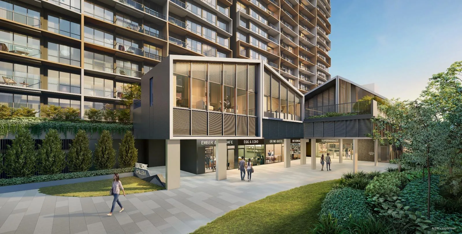 Lucerne Grand — artist's impression of Lucerne Galleria, the shops and supermarket on the first storey
