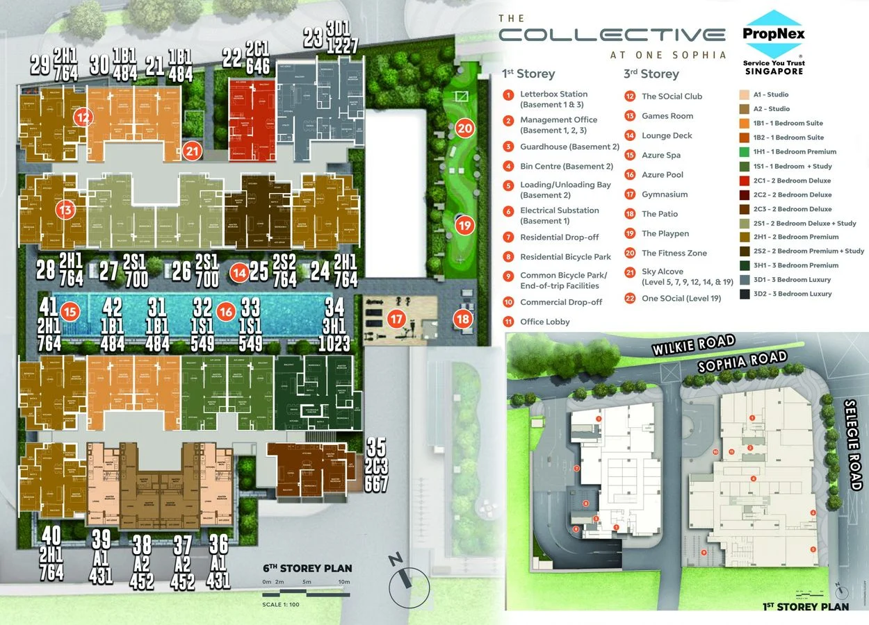 The Collective at One Sophia site plan 1 of 3