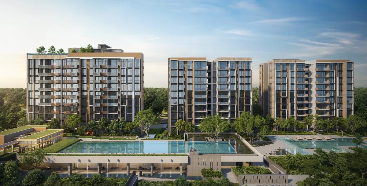 The Sen's residential blocks around the landscape deck